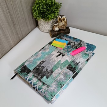 Funda Ajustable Geométrica Verde y Gris