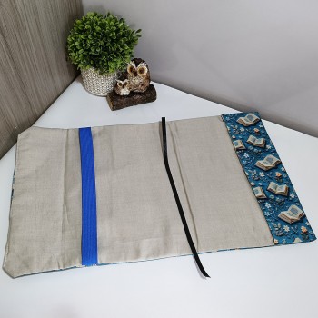 Funda Ajustable Azul con Libros