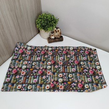 Funda Ajustable Libros y Flores