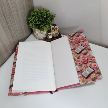 Funda Ajustable Rosa con Libros