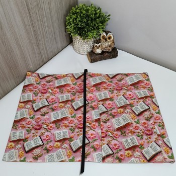 Funda Ajustable Rosa con Libros