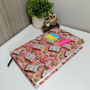 Funda Ajustable Rosa con Libros
